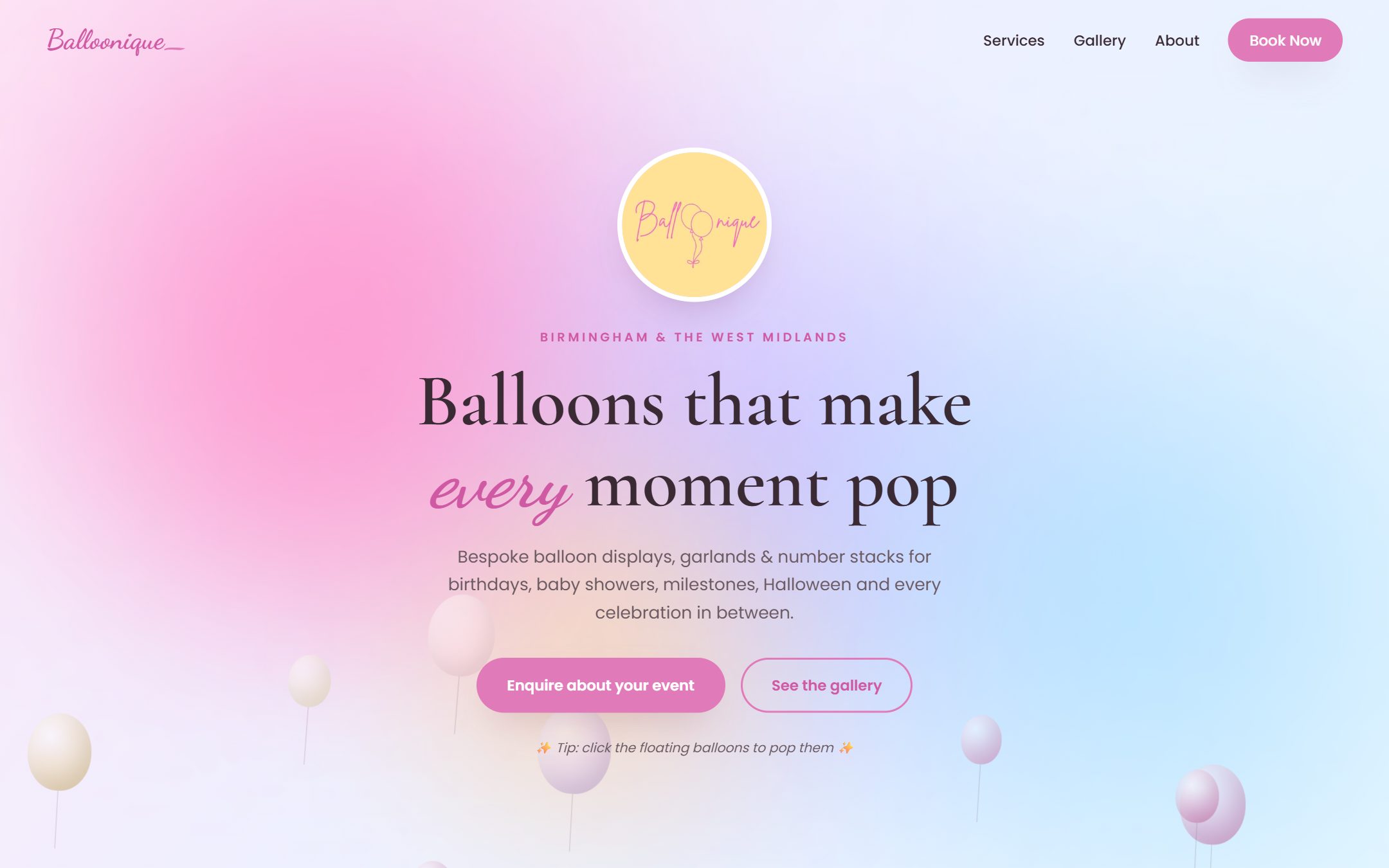 Balloonique website