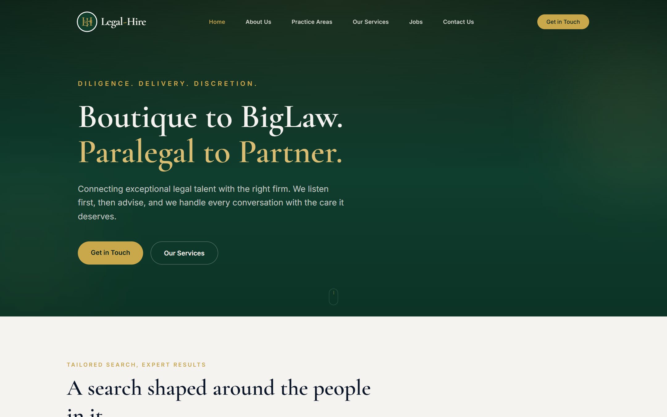 Legal-Hire website